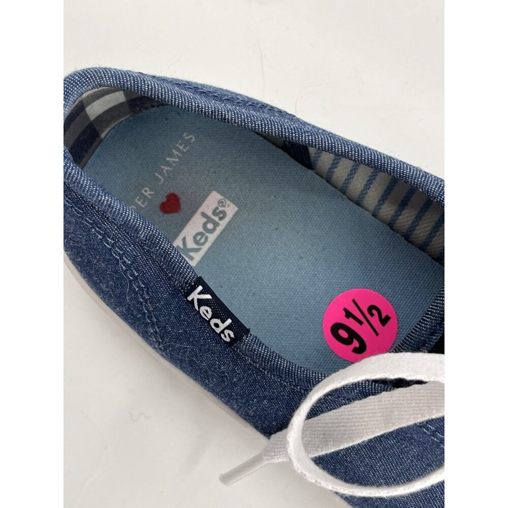 KEDS X DRAPER JAMES Women's Blue Denim Look Lace Up Sneakers 9.5 - Picture 5 of 7